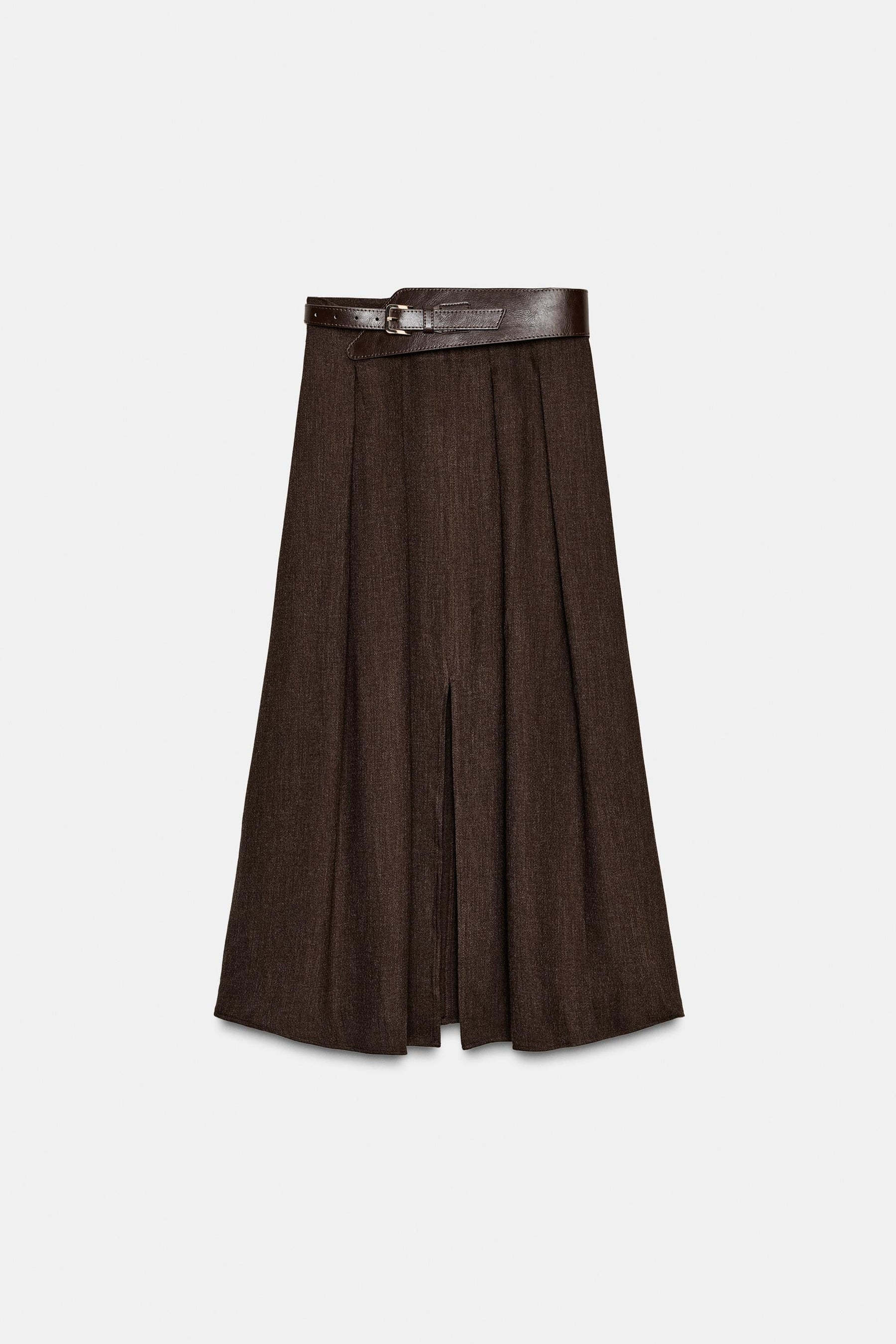 BELTED MIDI SKIRT