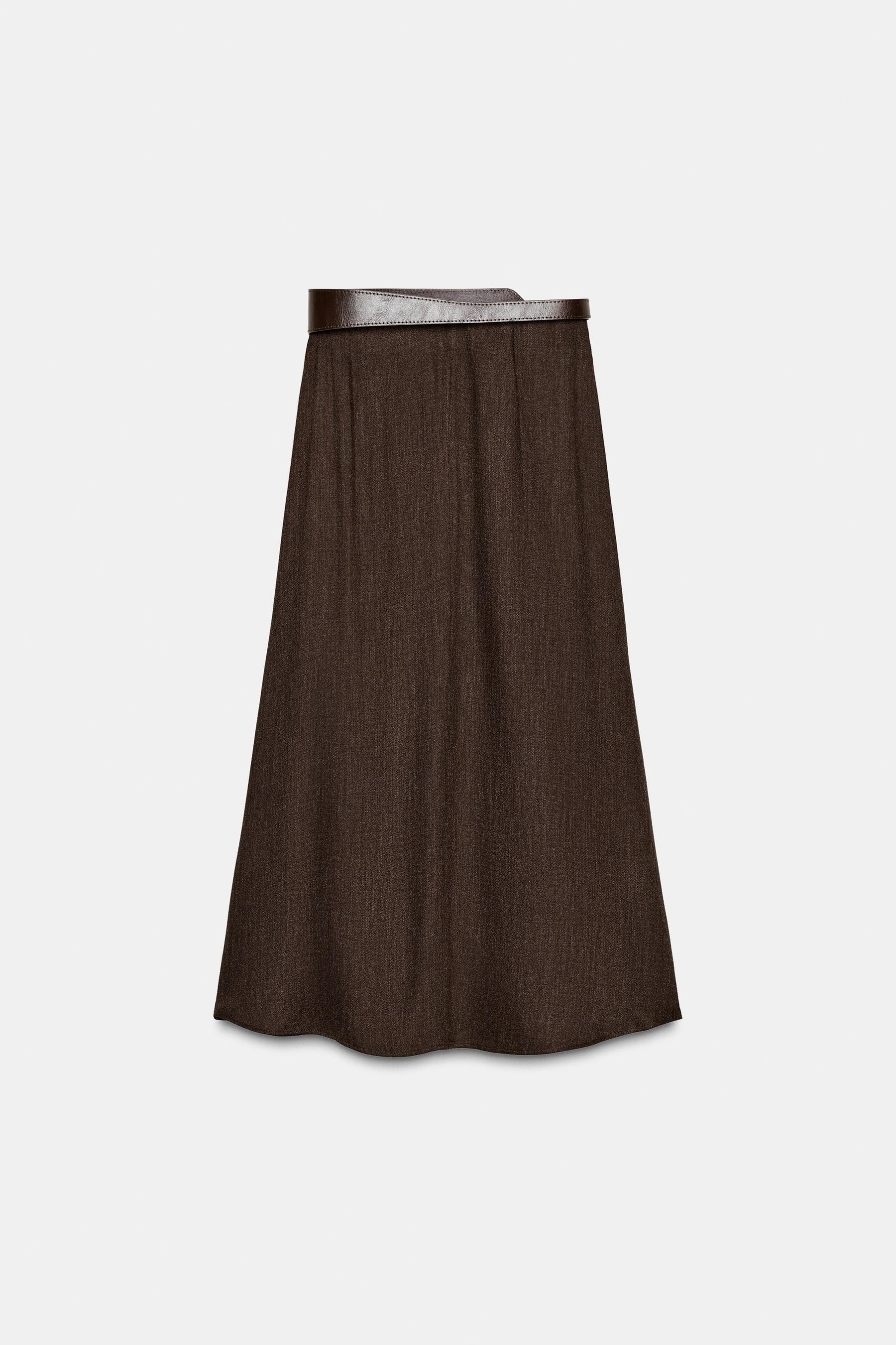 BELTED MIDI SKIRT