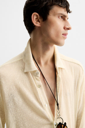TEXTURED SEMI-SHEER SHIRT - Image 5