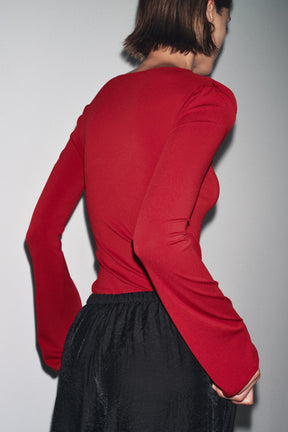 Gathered Long Sleeve T-Shirt