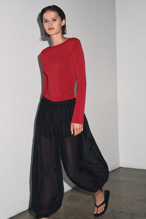 Gathered Long Sleeve T-Shirt