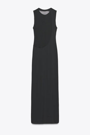 CONTRAST TULLE MAXI DRESS - Image 7