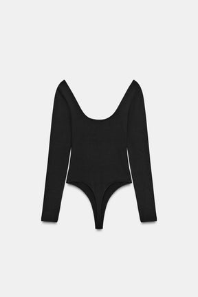 POLYAMIDE SQUARE-NECK BODYSUIT
