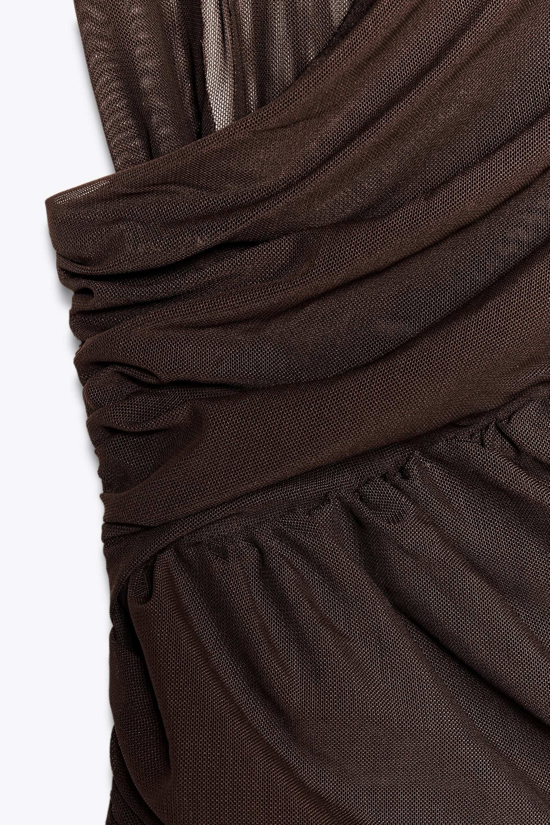 Asymmetric Tulle Bodysuit