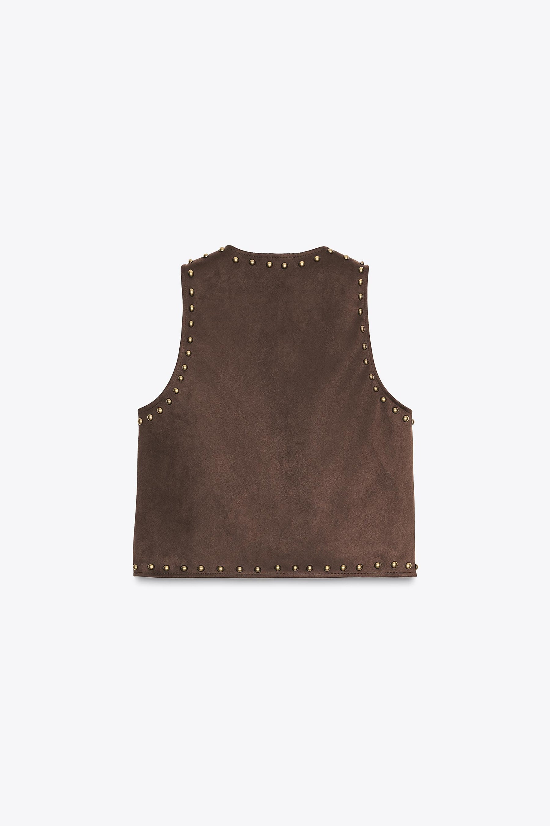 STUDDED FAUX SUEDE WAISTCOAT - Image 8