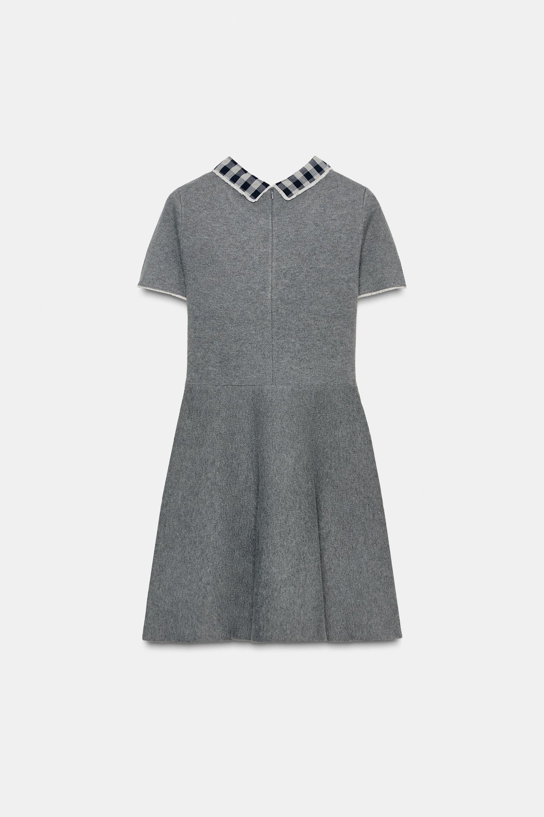 CONTRAST COLLAR DRESS - Image 2