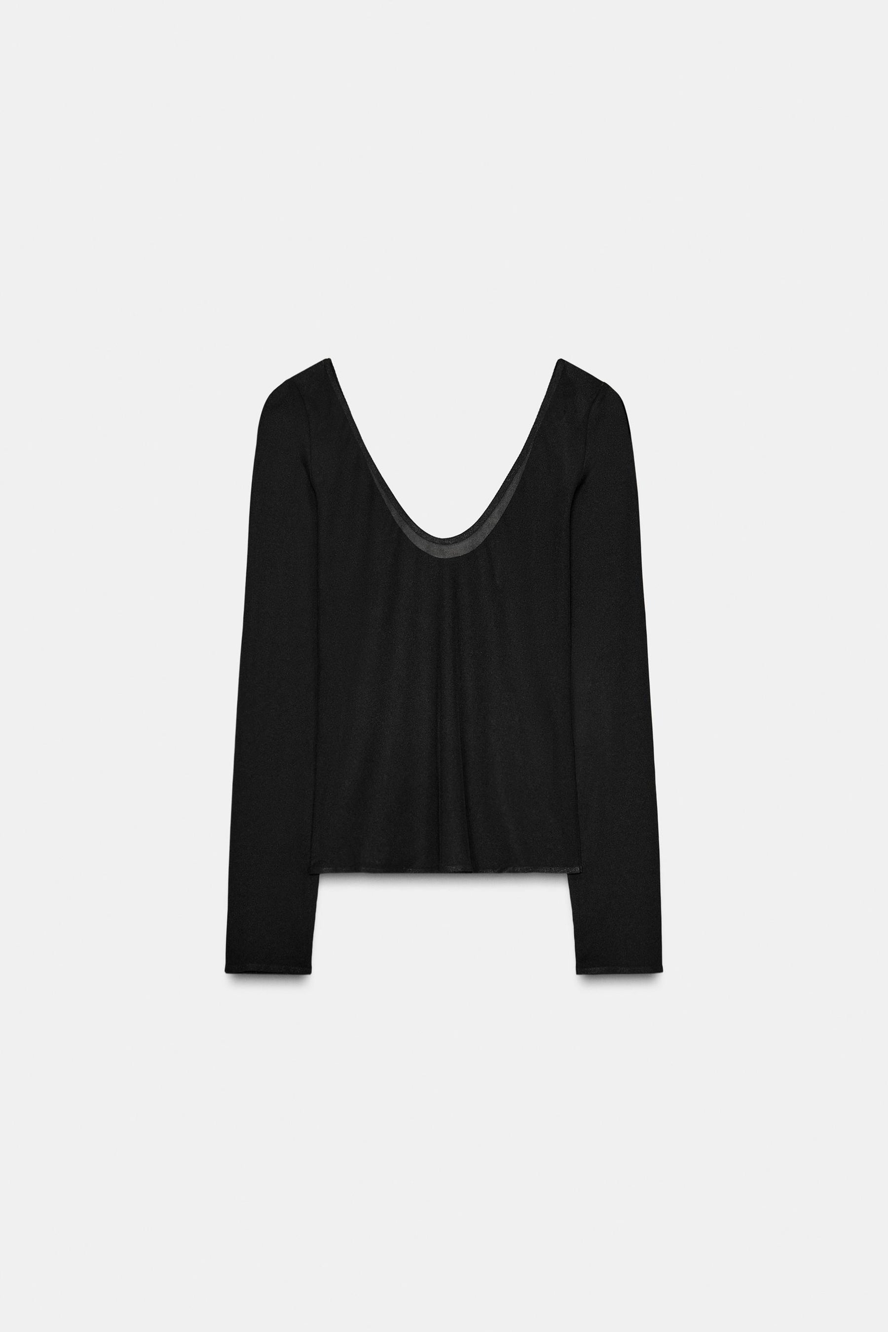LONG SLEEVE SEMI-SHEER TOP
