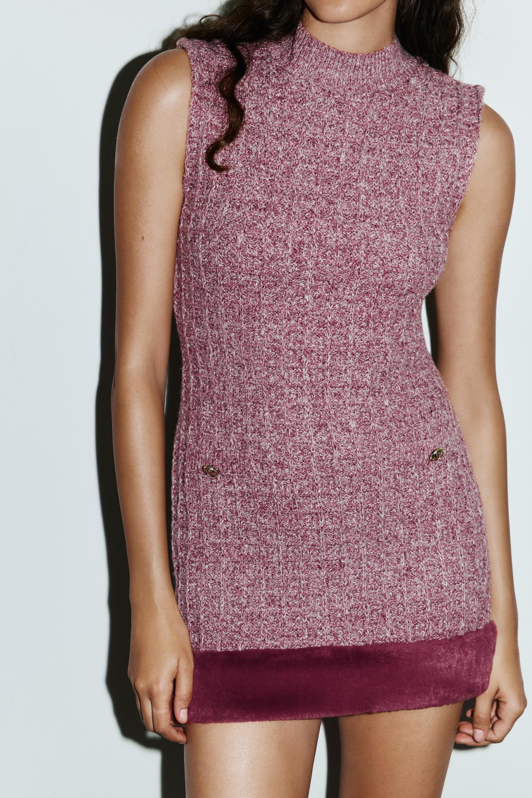 TEXTURED SHEEPSKIN DRESS