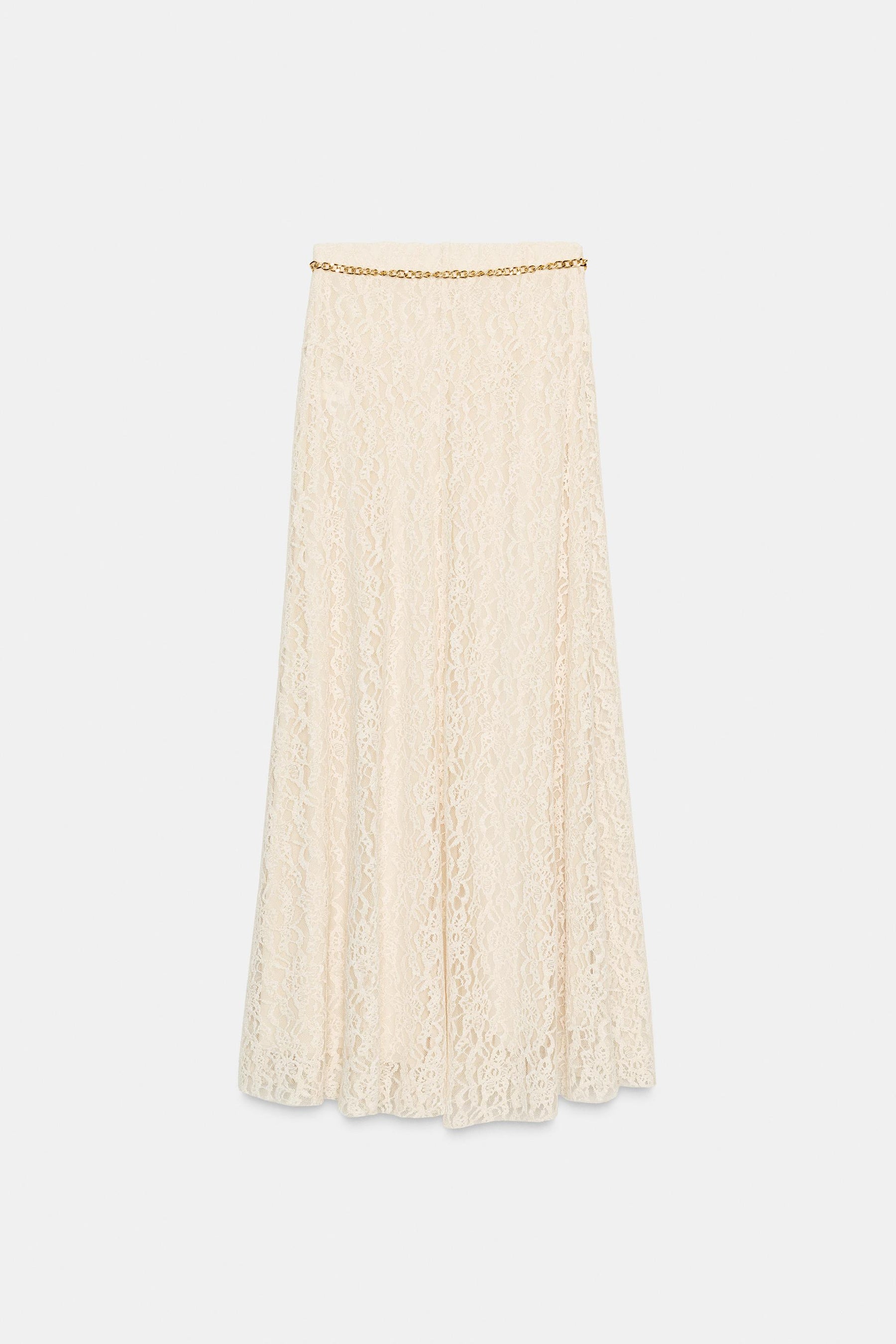 Chain-Accented Midi Skirt