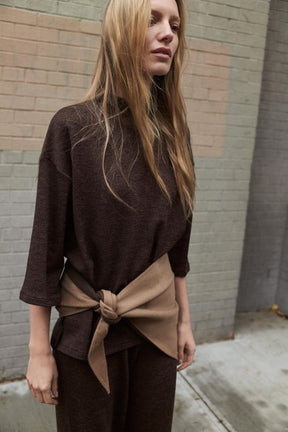 High-Neck Piqué Shirt