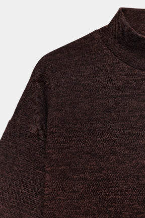 High-Neck Piqué Shirt