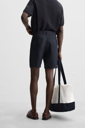 LINEN/COTTON BERMUDA SHORTS - Image 3