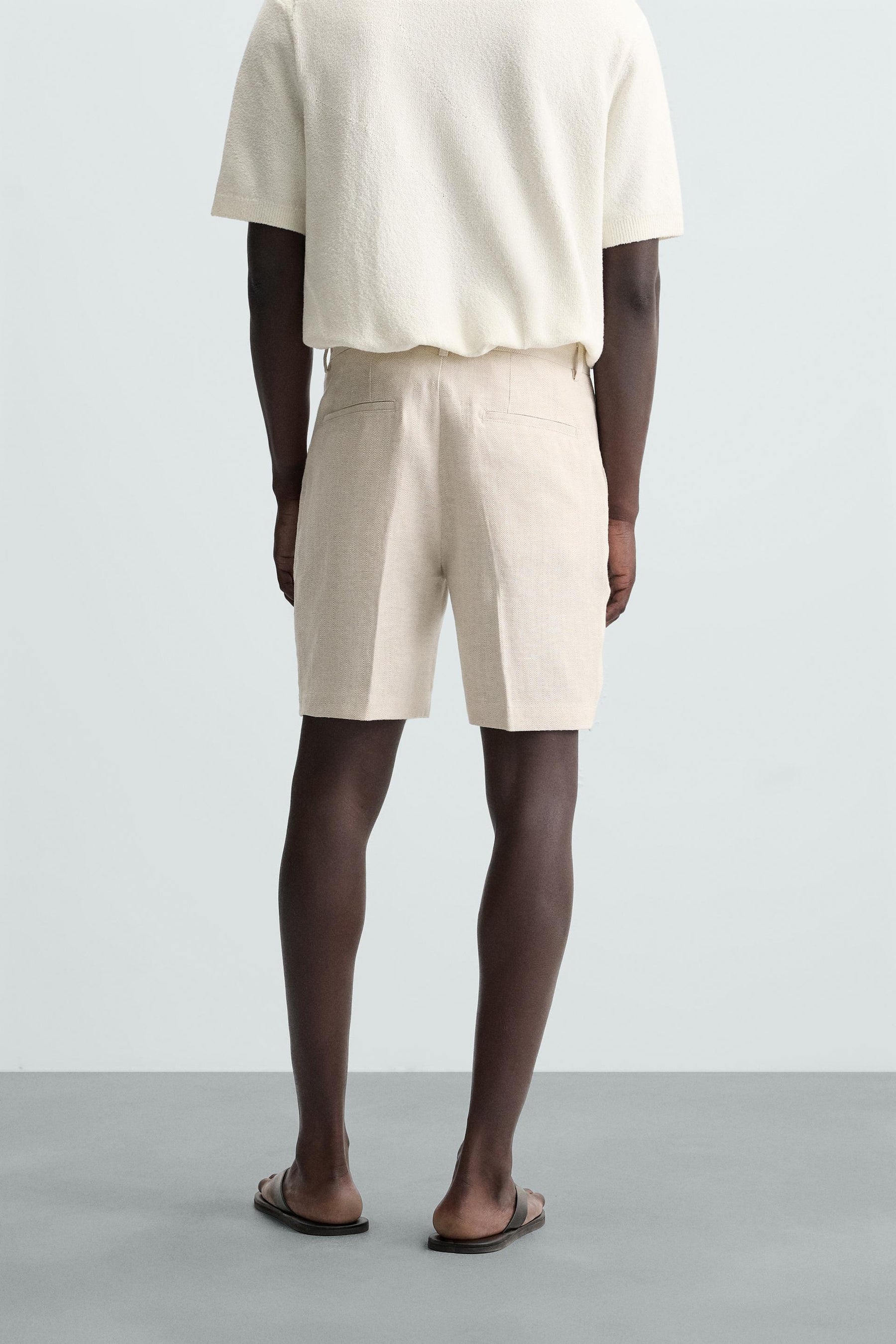 LINEN/COTTON BERMUDA SHORTS - Image 3