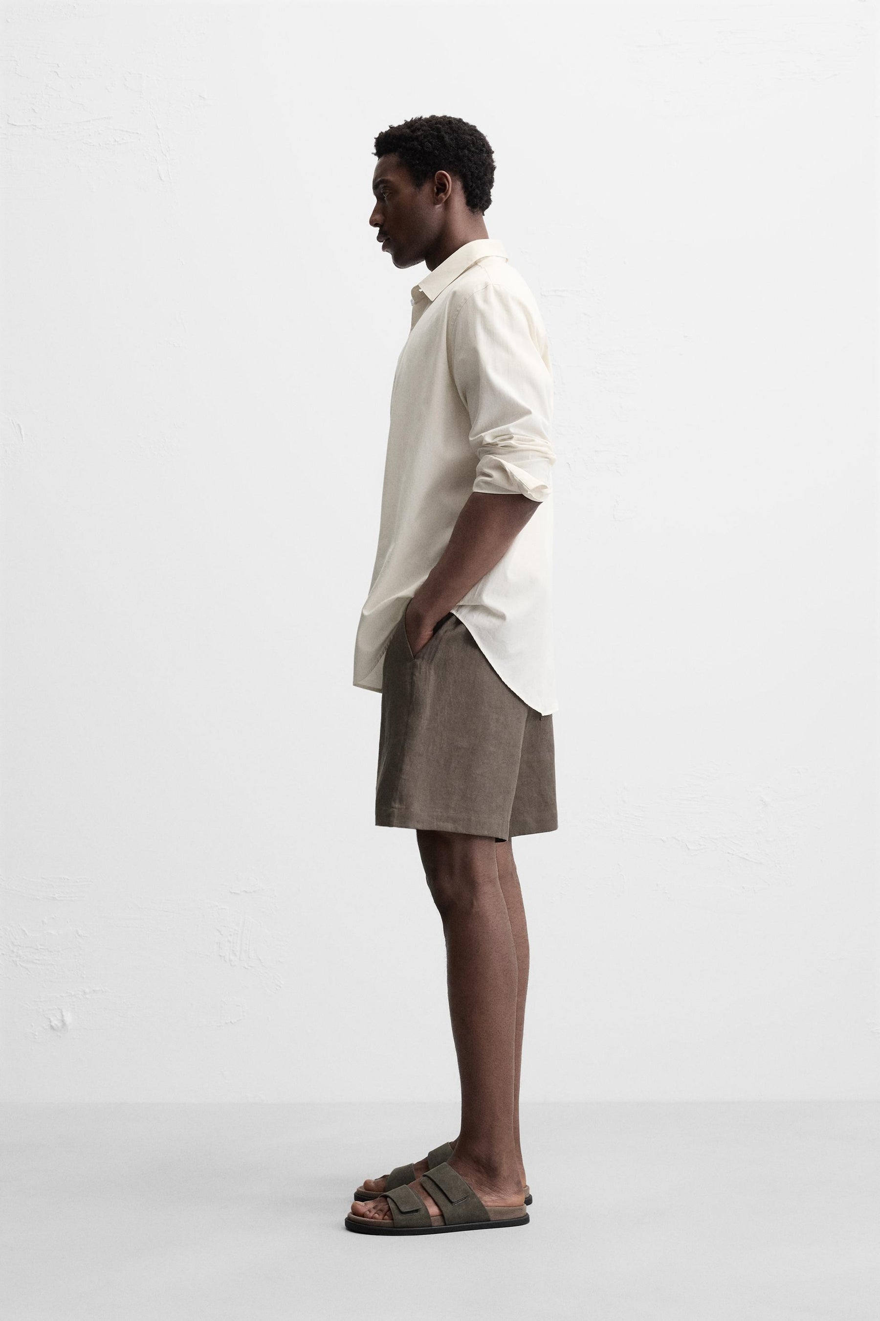 100% LINEN BERMUDA SHORTS - Image 4