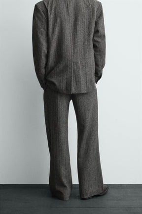 Herringbone Wool Trousers