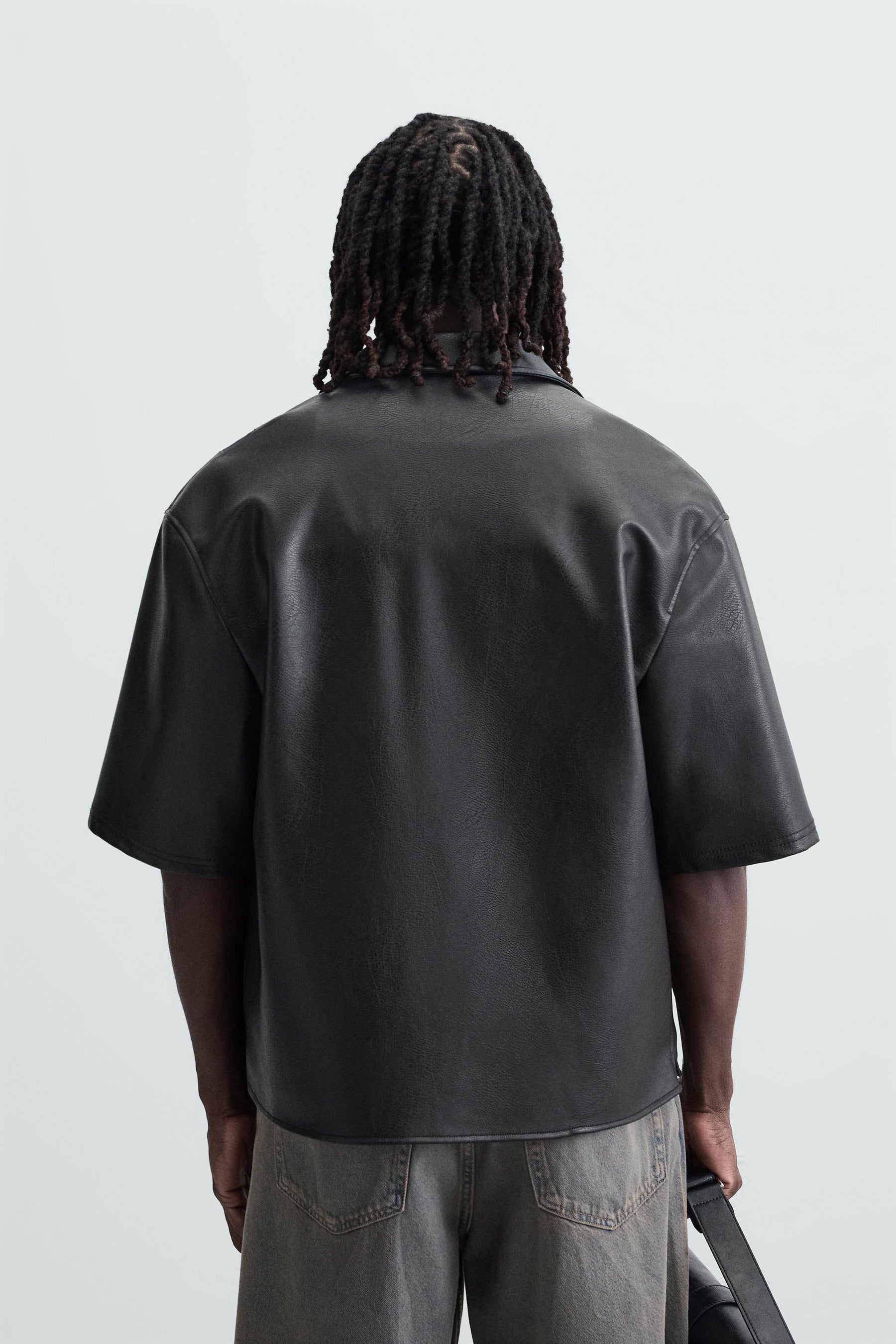 LEATHER EFFECT OVERSHIRT - Image 3
