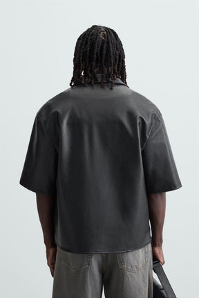 LEATHER EFFECT OVERSHIRT - Image 3