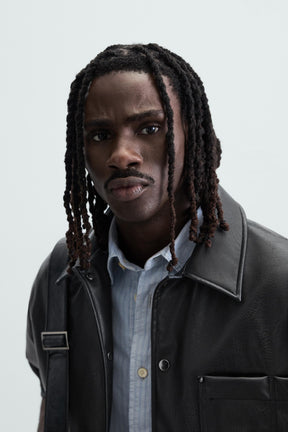 LEATHER EFFECT OVERSHIRT - Image 6