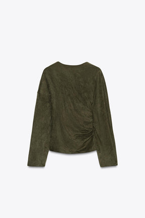 FAUX SUEDE TOP