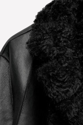 Reversible leather effect jacket