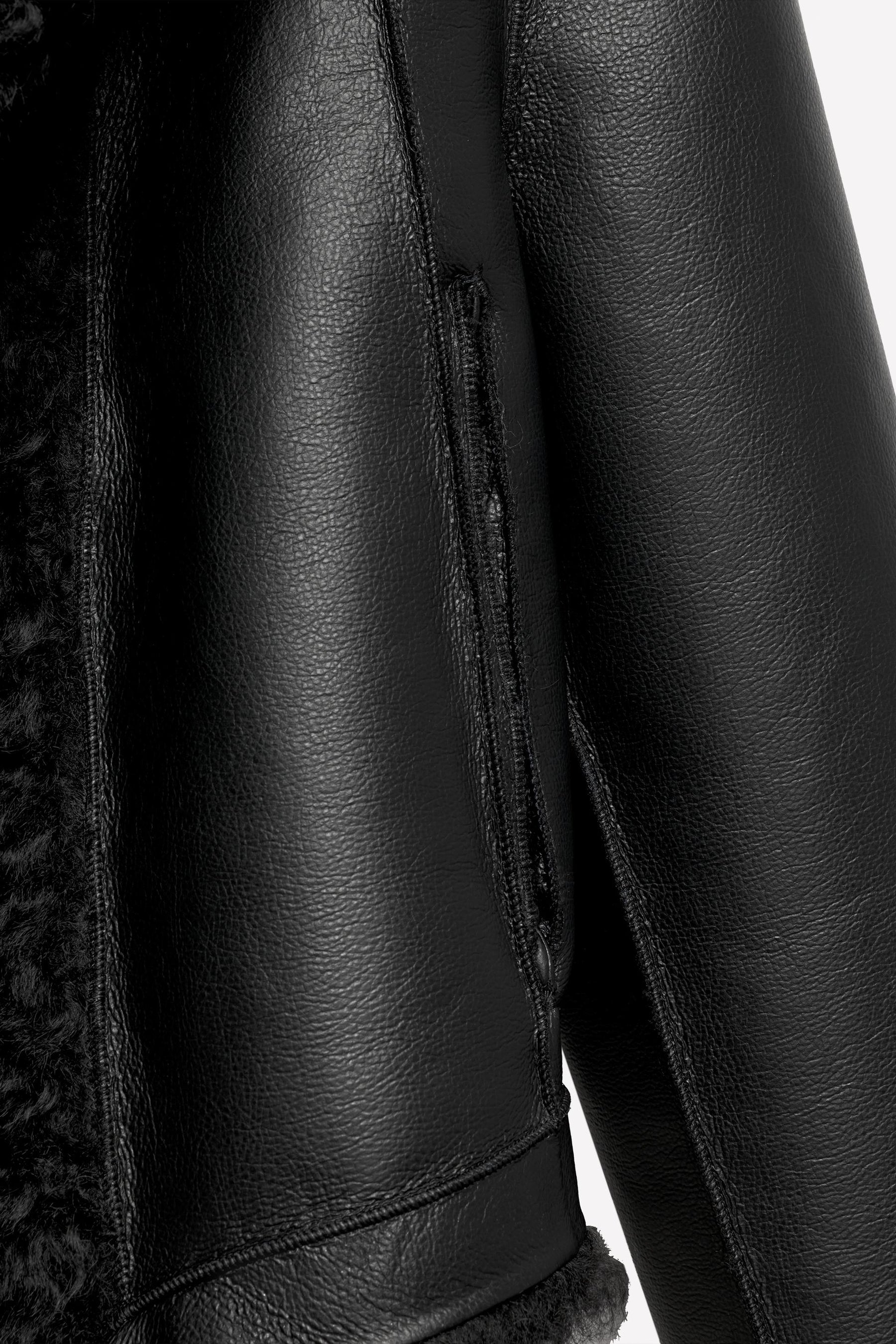 Reversible leather effect jacket