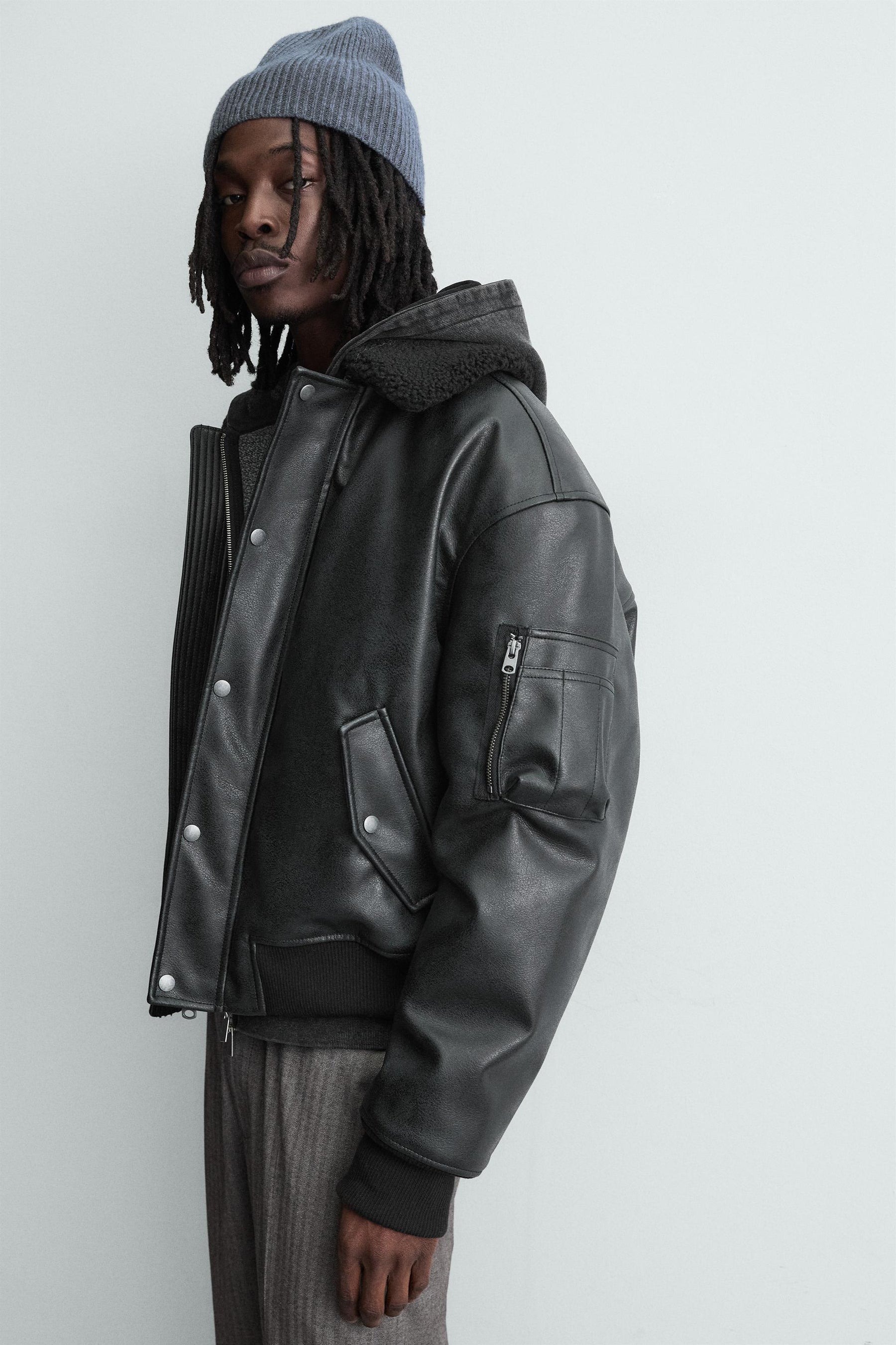 Faux Leather Detachable Collar