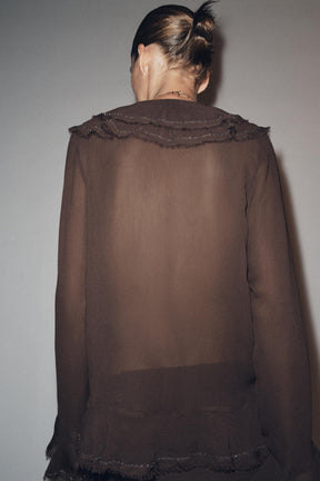 Beaded Ruffled Blouse