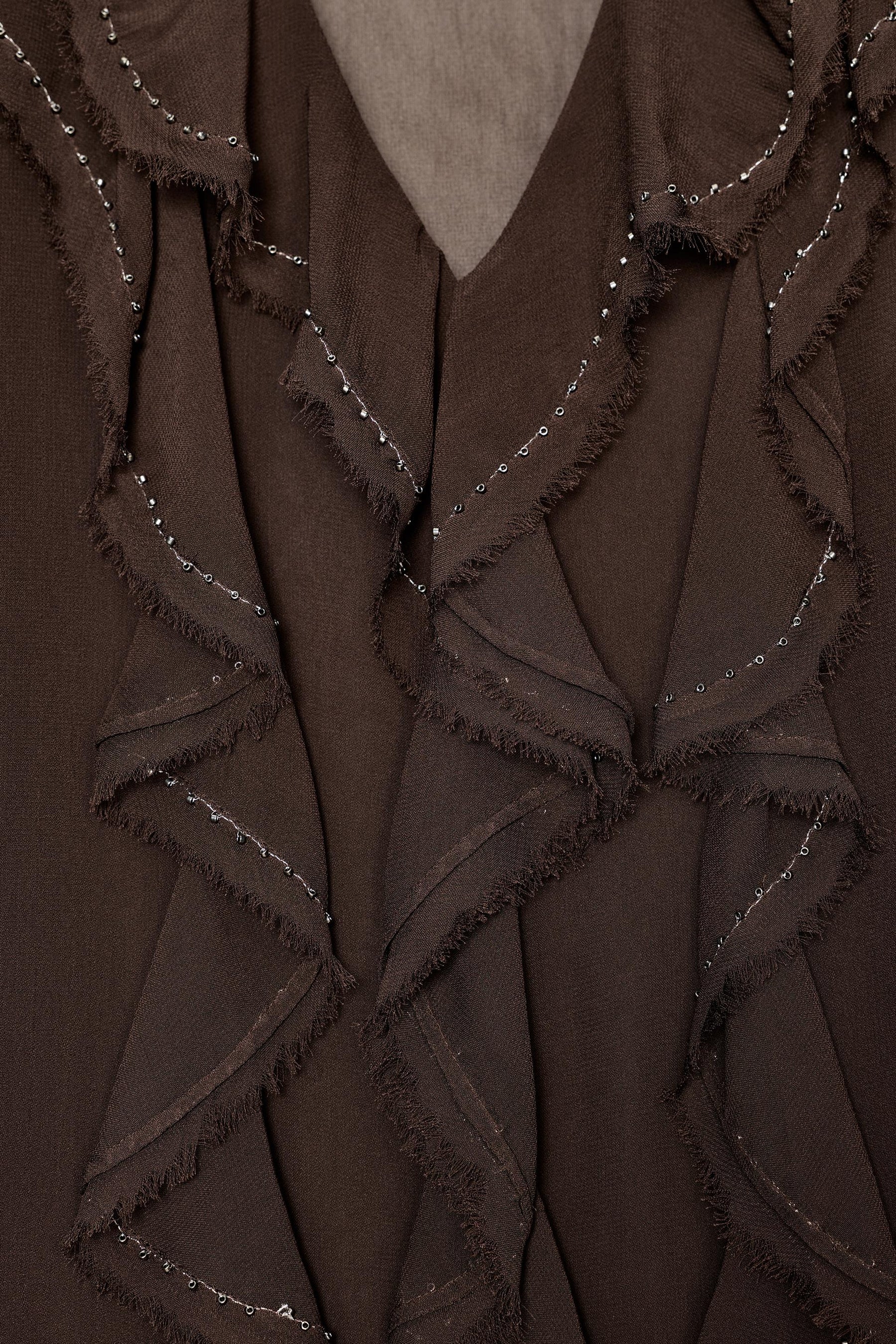 Beaded Ruffled Blouse