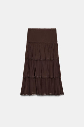 Beaded Ruffled Fashion Skirt