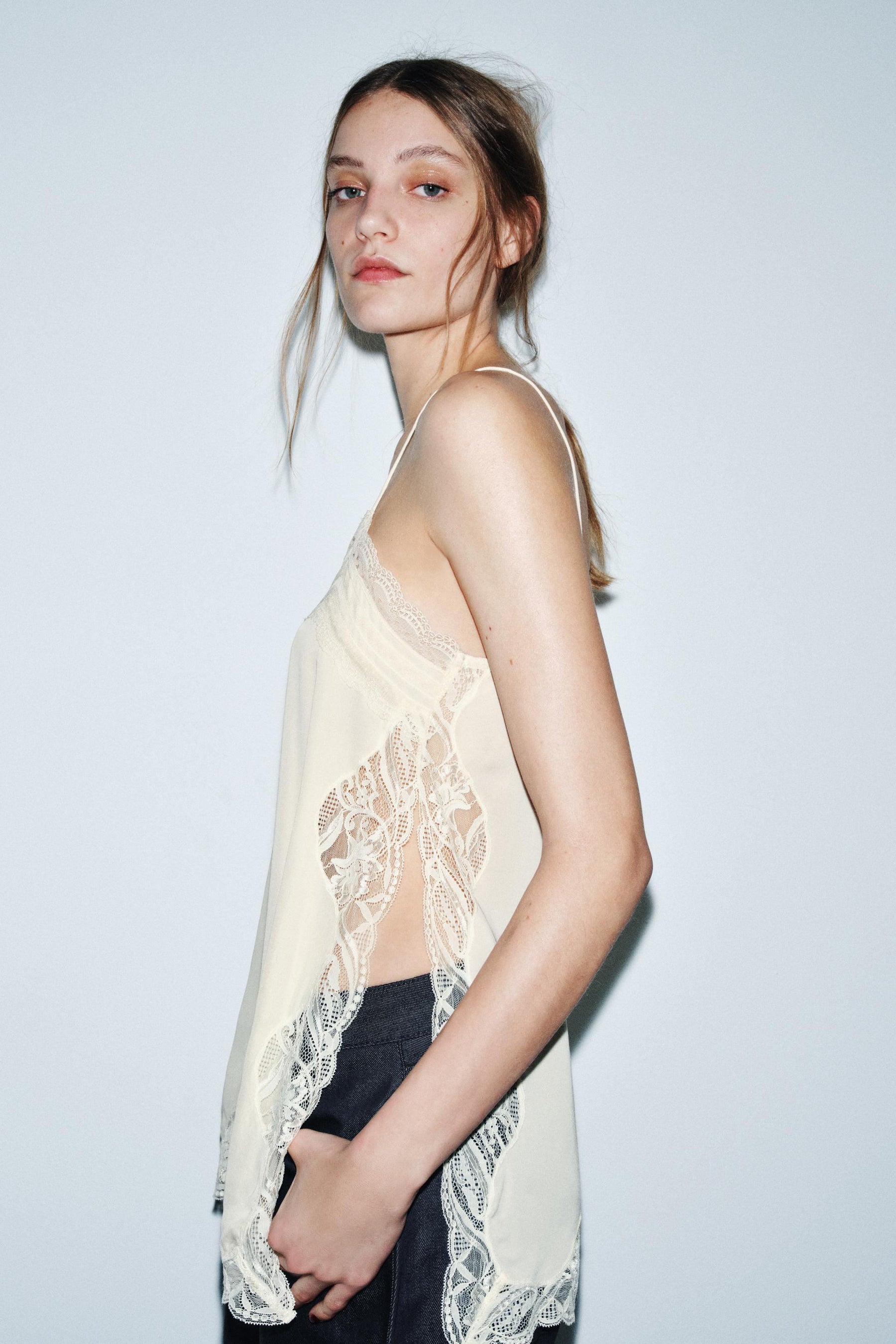 Lace-Trimmed Camisole Top