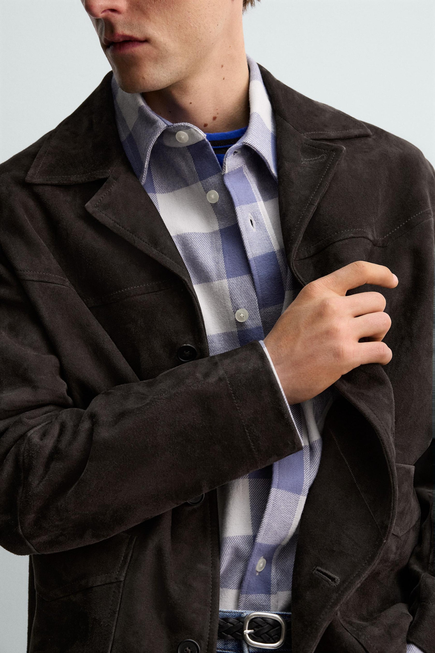 SUEDE LEATHER OVERSHIRT AARON LEVINE X - Image 5