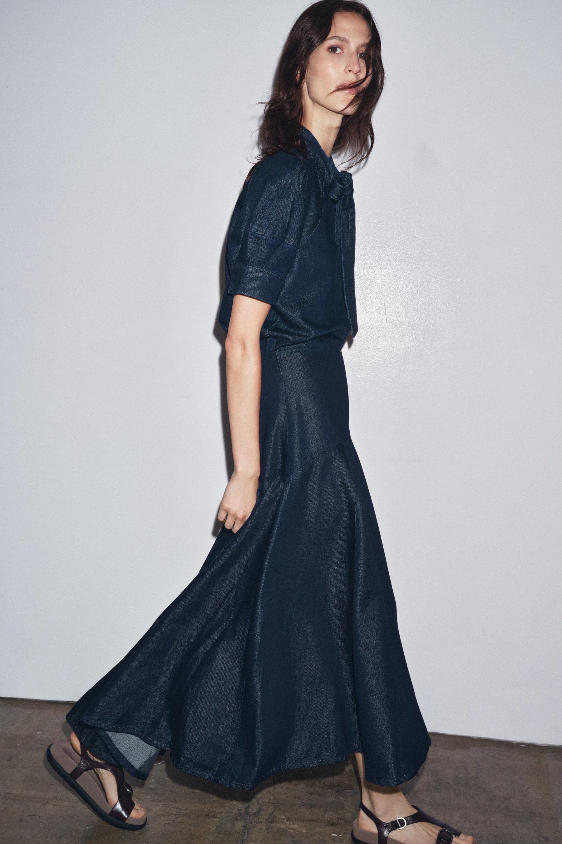 Denim Shirt with Ties