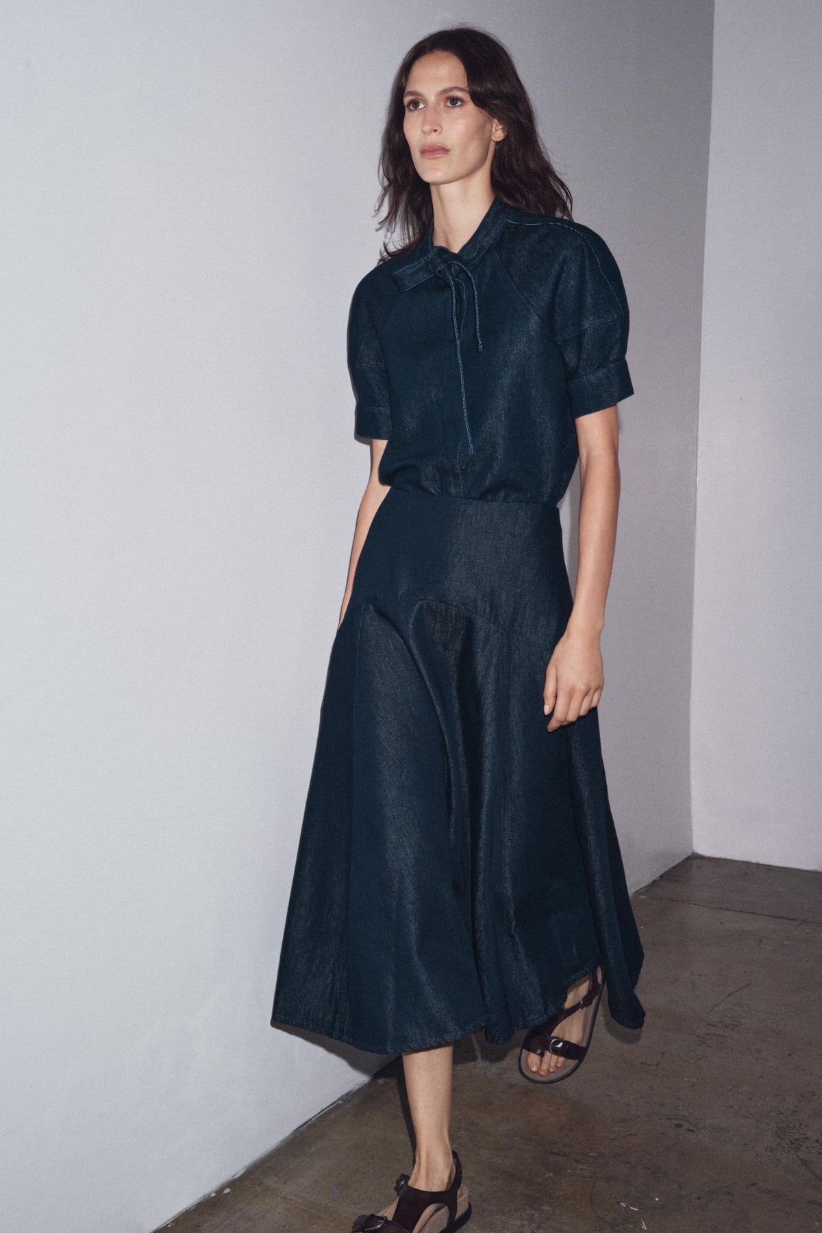 Denim Shirt with Ties