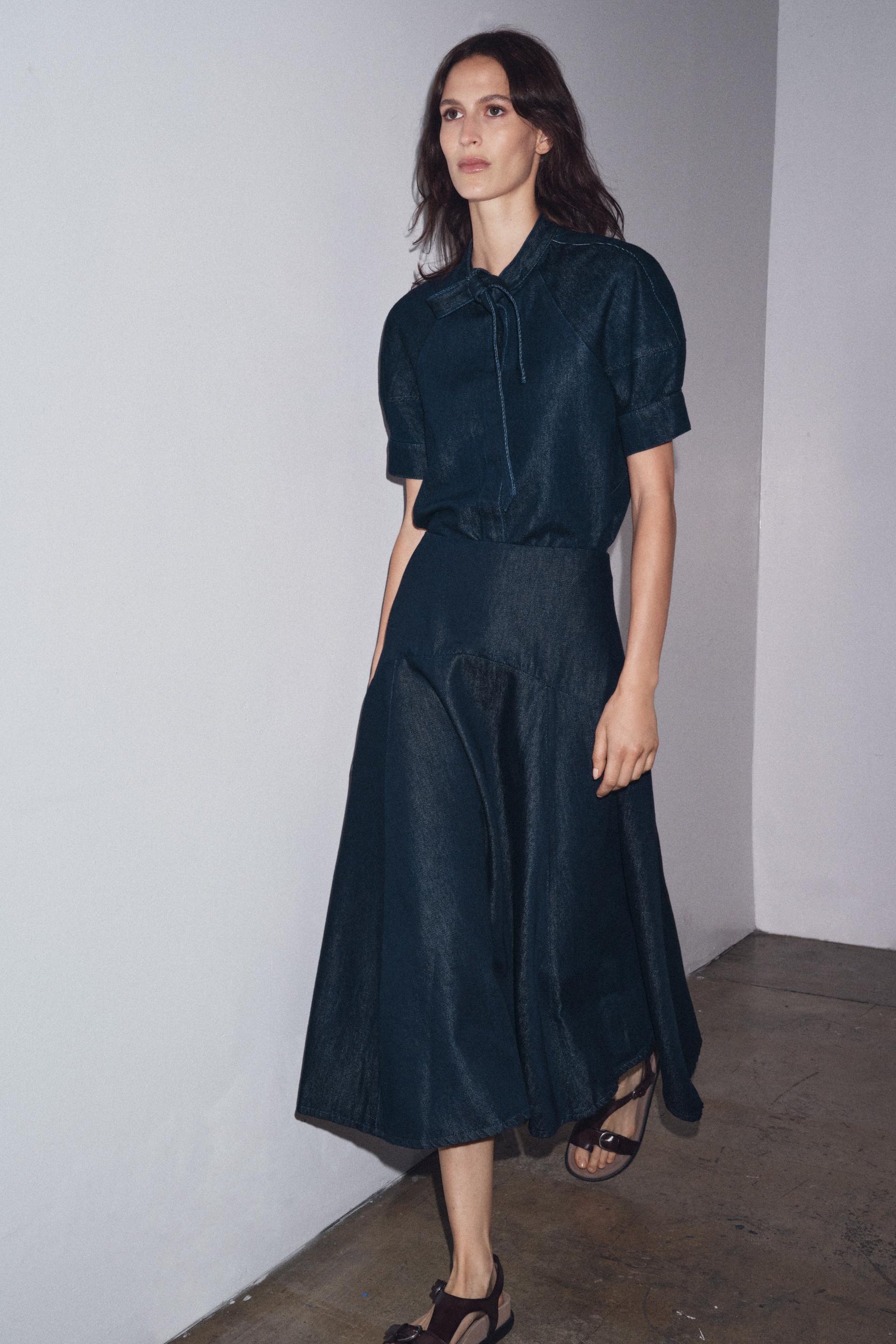 Denim Shirt with Ties