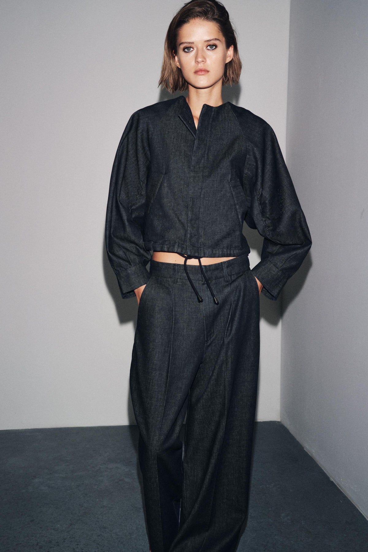 Puff Denim Bomber Jacket