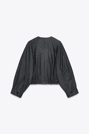 Puff Denim Bomber Jacket