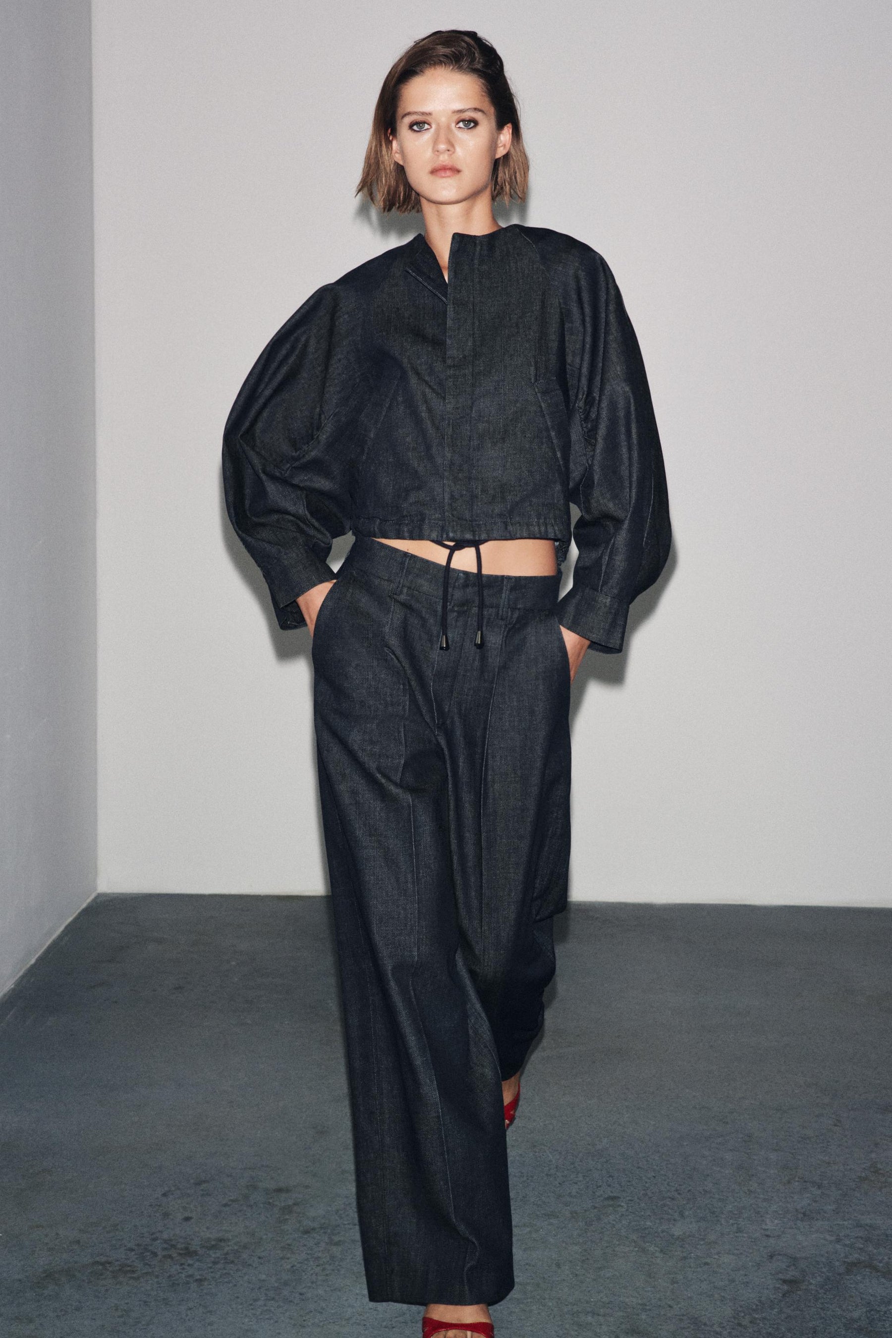 Puff Denim Bomber Jacket