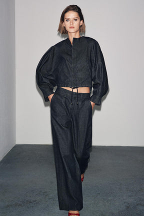 ZW COLLECTION PUFF DENIM BOMBER JACKET - Image 1