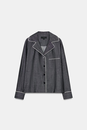 Denim Shirt with Trims