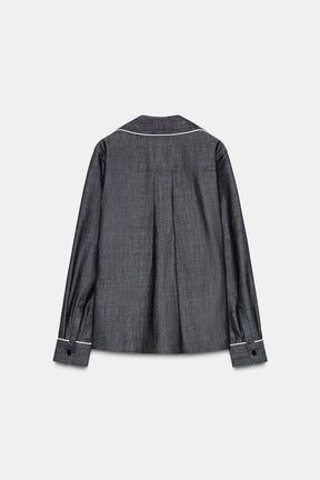 Denim Shirt with Trims