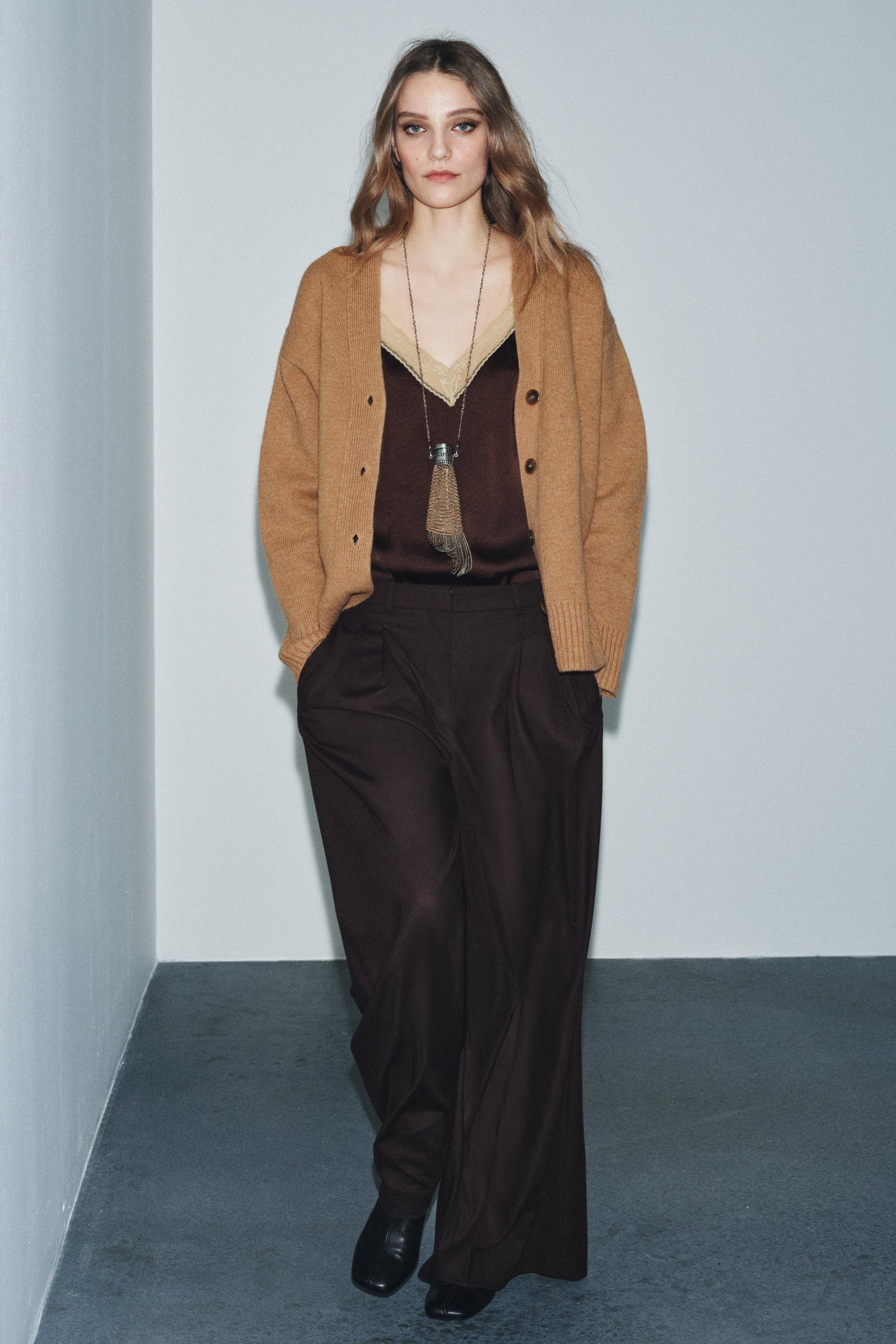 Wide-Leg Trousers with Pleats