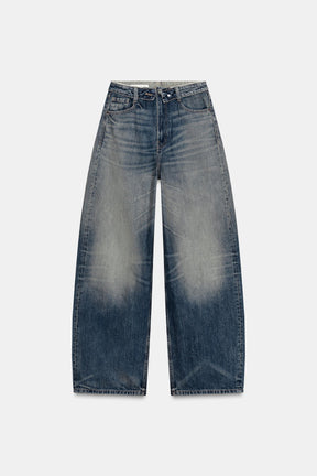 Mid-Waist Folded Waist Jeans