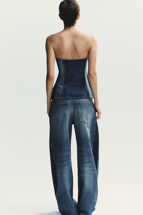 DENIM BANDEAU TOP