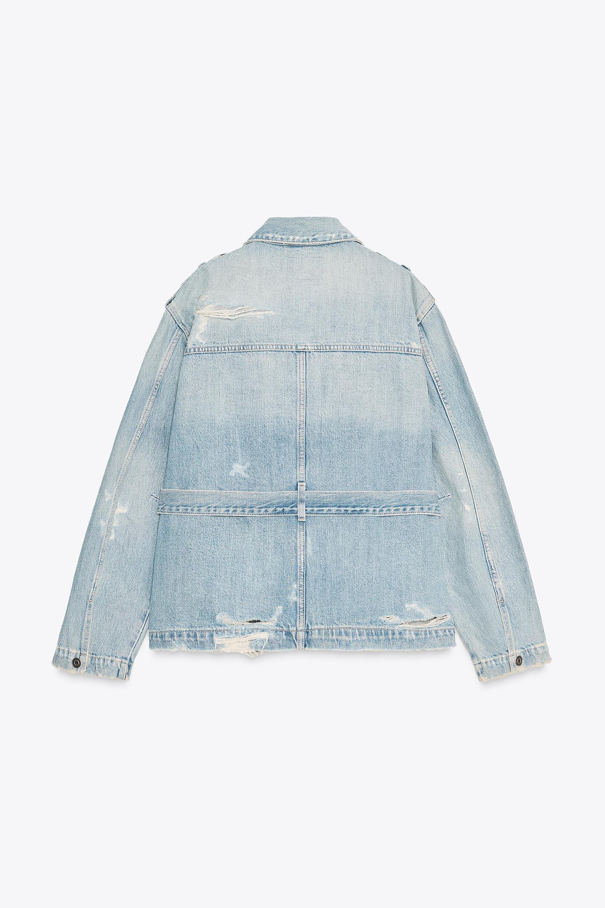Belted denim jacket