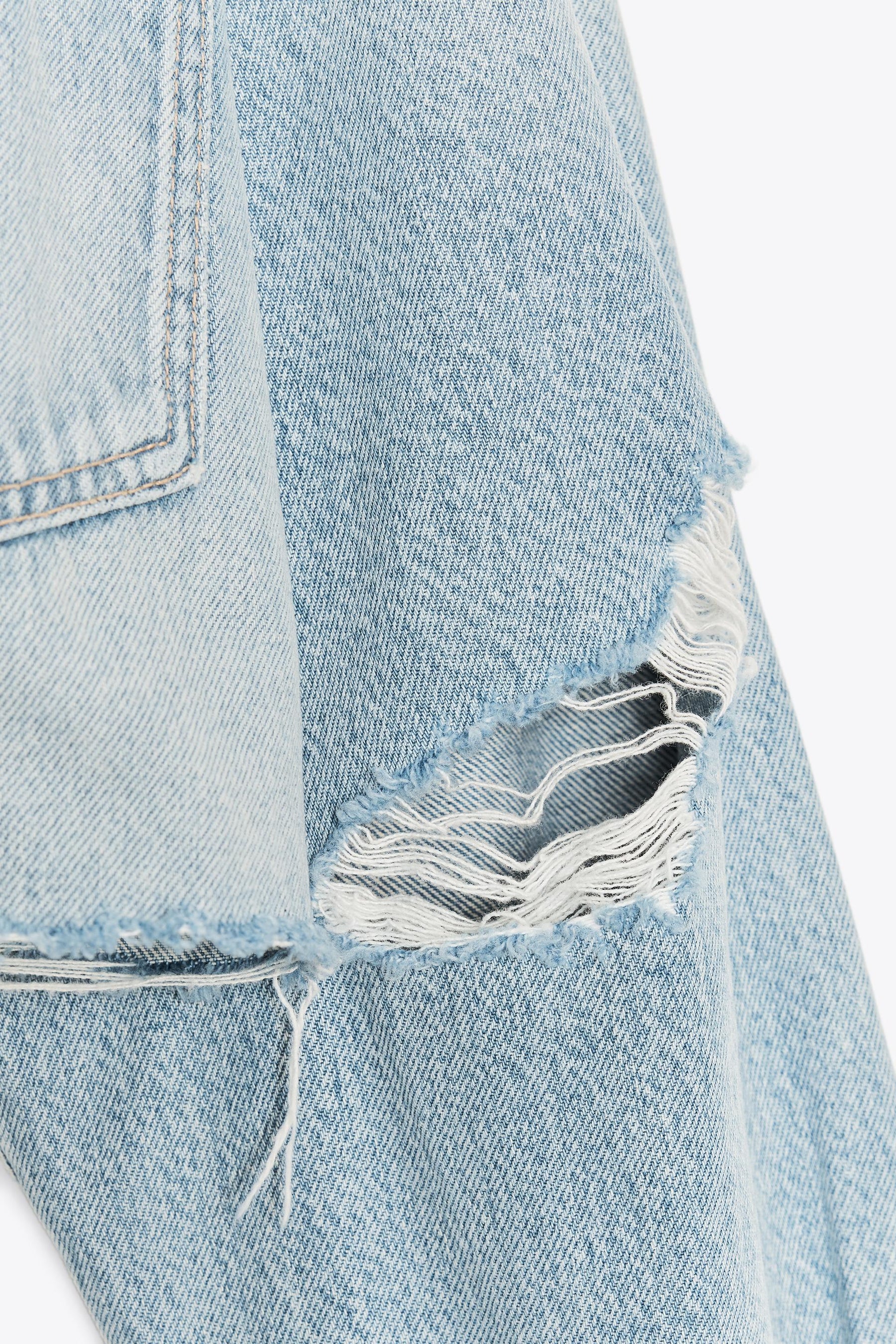Ripped Crop Denim Overshirt