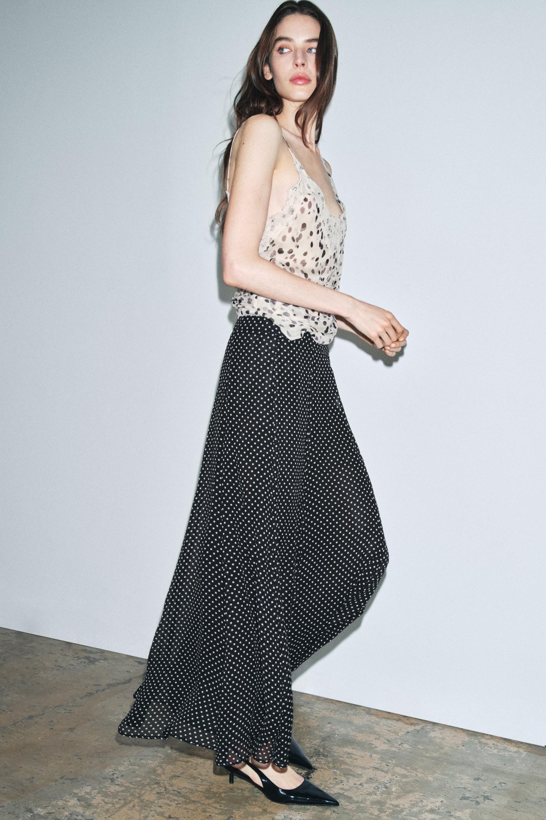 Polka Dot Long Skirt