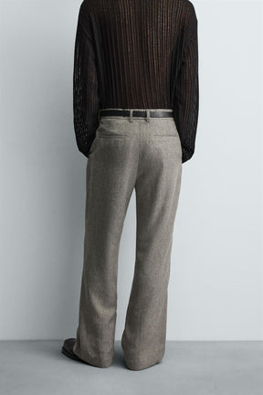 TEXTURED FLARE FIT TROUSERS - Image 3