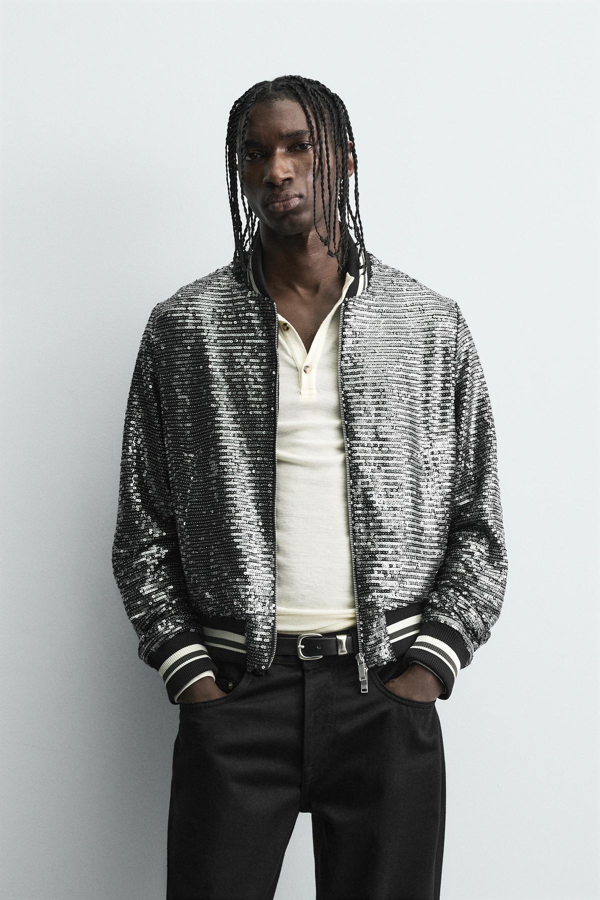 SEQUIN BOMBER JACKET - Image 2