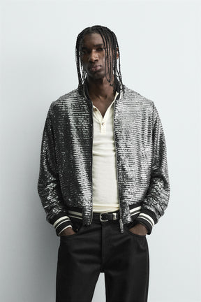 SEQUIN BOMBER JACKET - Image 2