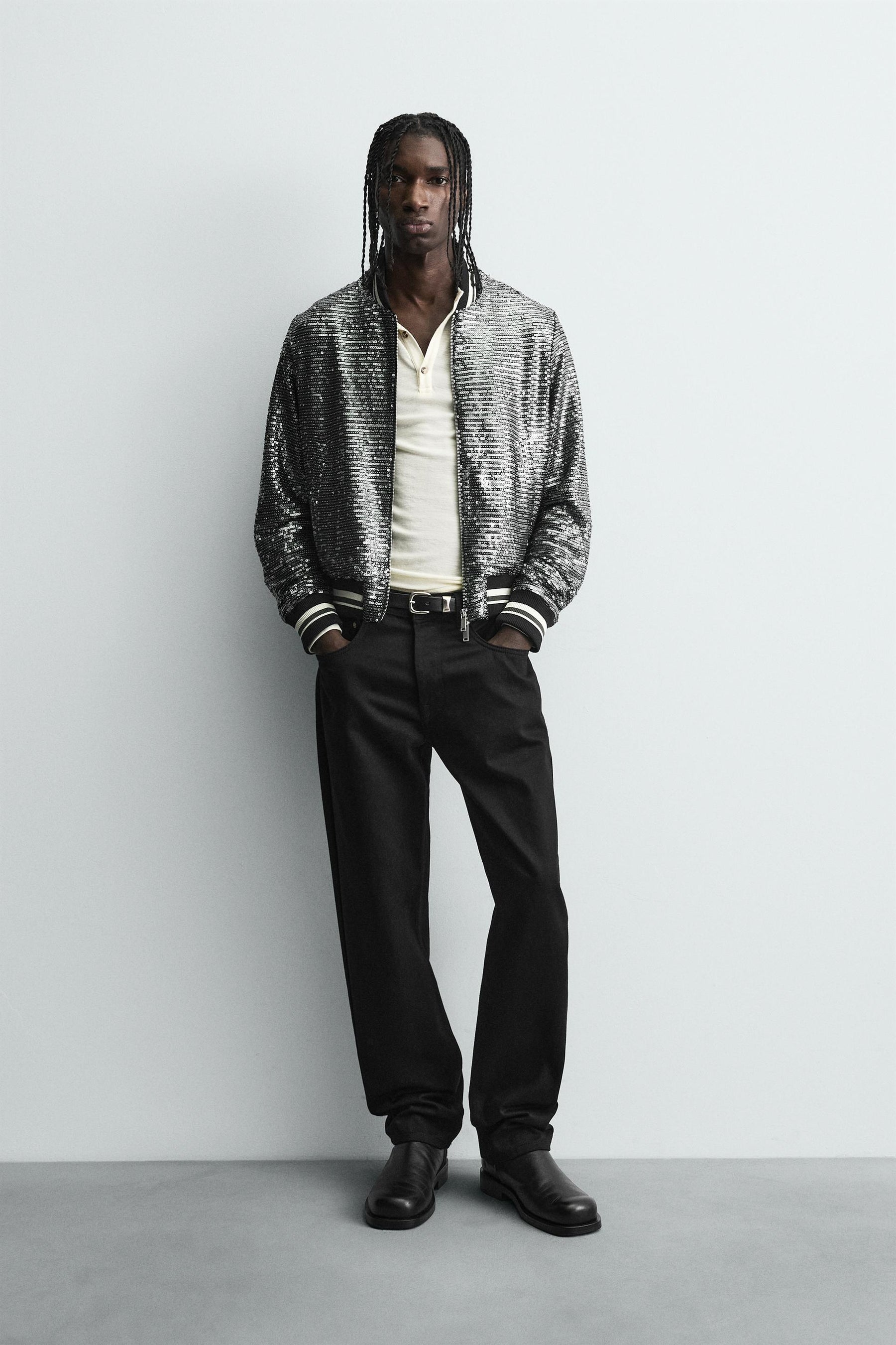 SEQUIN BOMBER JACKET - Image 1